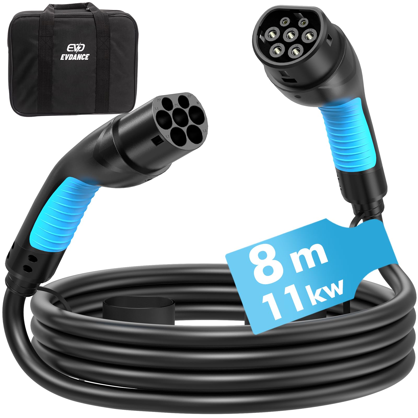 EVDANCE-Stecker, gerade, 16 A, 230 V – Länge 10 m